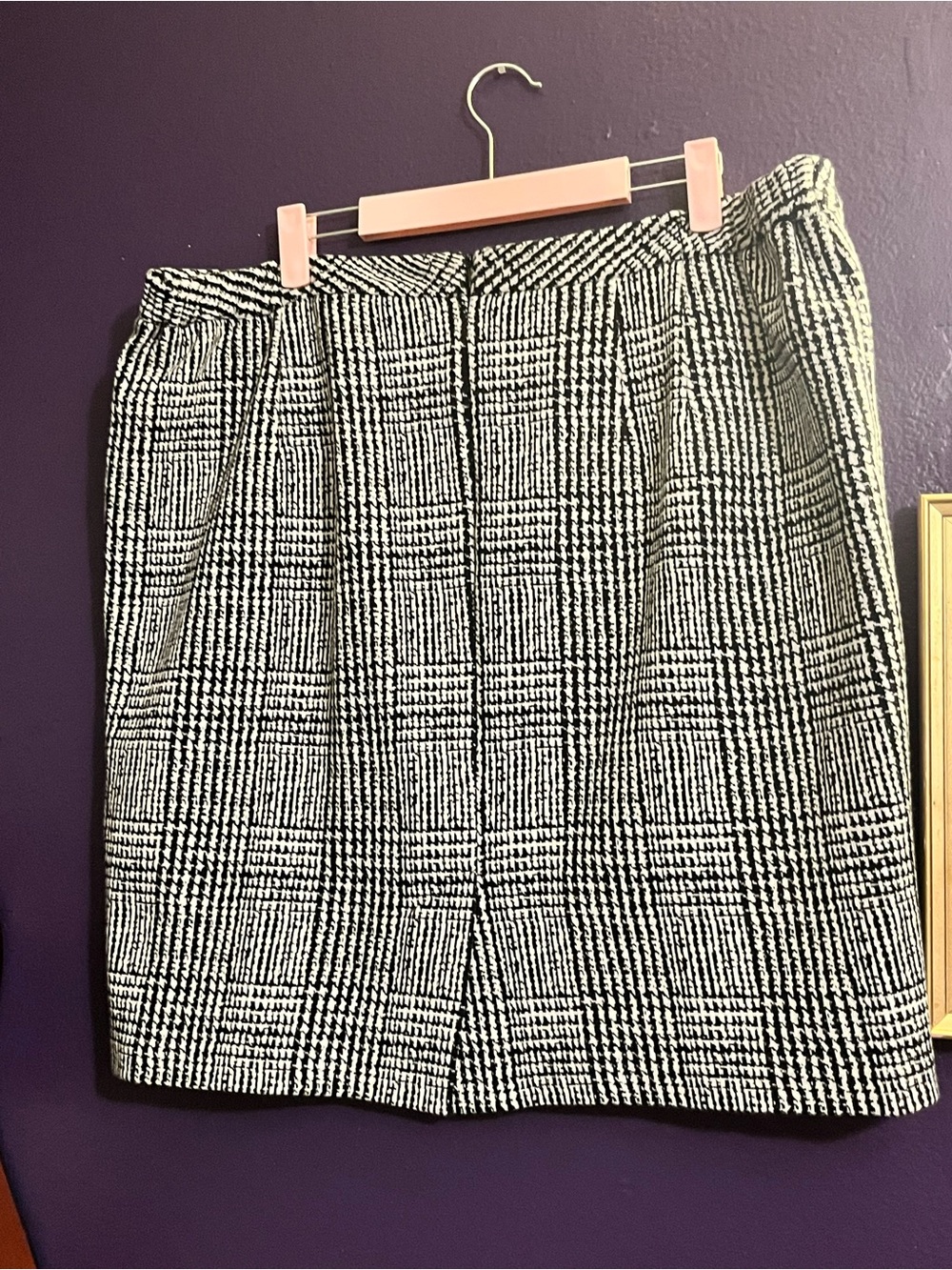 PLUS SIZE Black & White Plaid Pencil Skirt - Picture 2 of 3